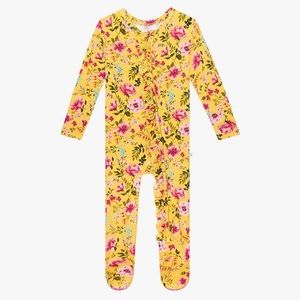 Posh Peanut Kina Ruffle Zipper Footie - Newborn